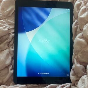 Black Tablet with Blue Display